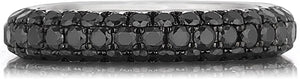 Henri Daussi Domed 3-Row Black Diamond Pave Band