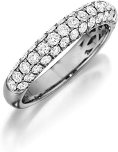 Henri Daussi Domed 3-Row Pave Diamond Band