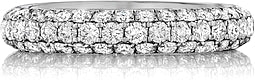Henri Daussi Domed 3-Row Pave Diamond Band