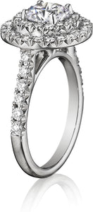 Henri Daussi Double Halo Diamond Engagement Ring