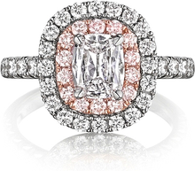 Henri Daussi Double Halo Diamond Engagement Ring