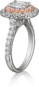 Henri Daussi Double Halo Diamond Engagement Ring