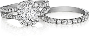 Henri Daussi Double Row Diamond Engagement Ring