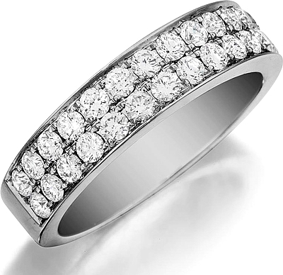 R21 Henri Daussi Double Row Pave Diamond Band – Gross