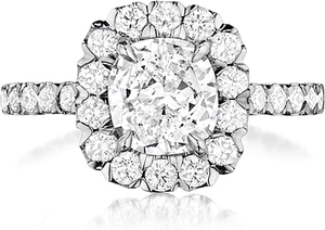 Henri Daussi French Pave Diamond Engagement Ring