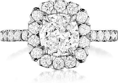 Henri Daussi French Pave Diamond Engagement Ring