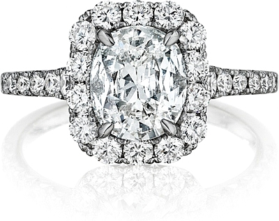 Henri Daussi Graduated Diamond Engagement Ring