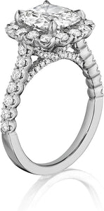 Henri Daussi Halo Diamond Engagement Ring