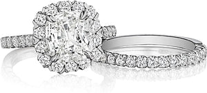 Henri Daussi Halo Diamond Engagement Ring