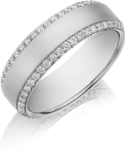 Henri Daussi Men's Diamond Wedding Band- 7mm