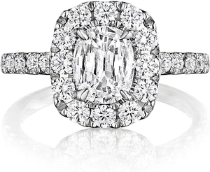 Henri Daussi Pave Diamond Engagement Ring