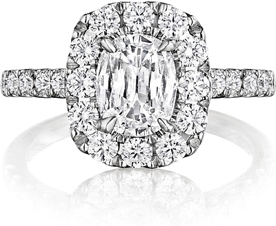 Henri Daussi Pave Diamond Engagement Ring