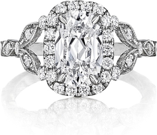 Henri Daussi Pave Diamond Engagement Ring