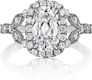 Henri Daussi Pave Diamond Engagement Ring