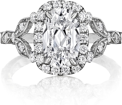 Henri Daussi Pave Diamond Engagement Ring
