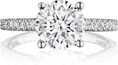 Henri Daussi Pave Diamond Engagement Ring