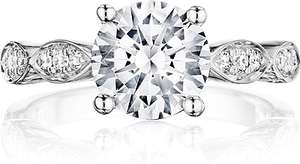 Henri Daussi Pave Diamond Engagement Ring
