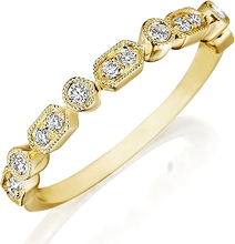 This Henri Daussi band features round brilliant bead and bezel set ...