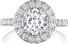 Henri Daussi Pave Halo Diamond Engagement Ring