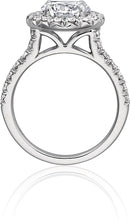 Henri Daussi Pave Halo Diamond Engagement Ring
