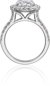 Henri Daussi Pave Halo Diamond Engagement Ring