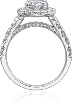 Henri Daussi Pave Halo Diamond Engagement Ring