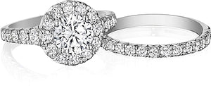 Henri Daussi Pave Halo Diamond Engagement Ring
