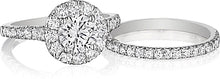 Henri Daussi Pave Halo Diamond Engagement Ring