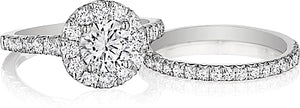 Henri Daussi Pave Halo Diamond Engagement Ring