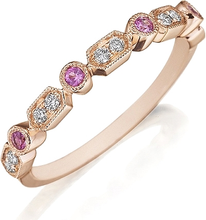 This Henri Daussi band features round brilliant bead and bezel set ...