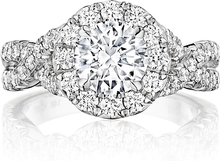 Henri Daussi Pave Twist Diamond Engagement Ring