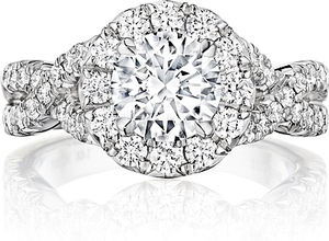 Henri Daussi Pave Twist Diamond Engagement Ring