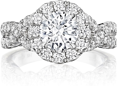 Henri Daussi Pave Twist Diamond Engagement Ring