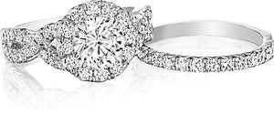Henri Daussi Pave Twist Diamond Engagement Ring