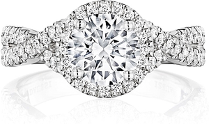 Henri Daussi Pave Twist Diamond Engagement Ring
