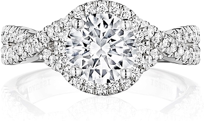 Henri Daussi Pave Twist Diamond Engagement Ring