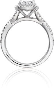 Henri Daussi Pave Twist Diamond Engagement Ring