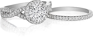 Henri Daussi Pave Twist Diamond Engagement Ring