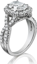 Henri Daussi Pave Twist Diamond Halo Engagement Ring