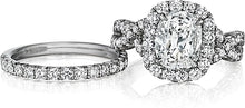 Henri Daussi Pave Twist Diamond Halo Engagement Ring