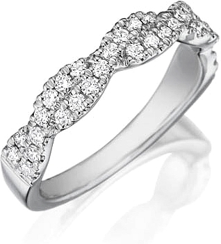 This diamond wedding band features pave set round brilliant cut dia...