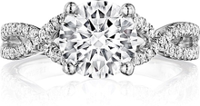 Henri Daussi Pave Twist Shank Diamond Engagement Ring