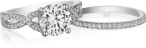 Henri Daussi Pave Twist Shank Diamond Engagement Ring