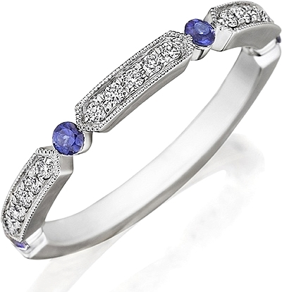 This Henri Daussi yellow gold band features round brilliant bead se...