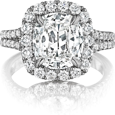 Henri Daussi Split Shank  Diamond Engagement Ring