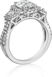 This diamond engagement ring setting by Henri Daussi features two t...