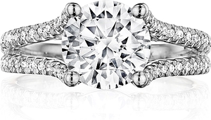 Henri Daussi Split Shank Diamond Engagement Ring