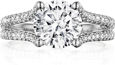 Henri Daussi Split Shank Diamond Engagement Ring