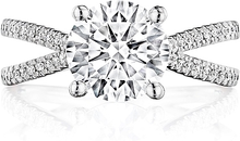 Henri Daussi Split Shank Diamond Engagement Ring