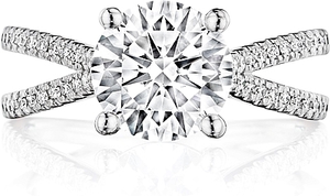 Henri Daussi Split Shank Diamond Engagement Ring